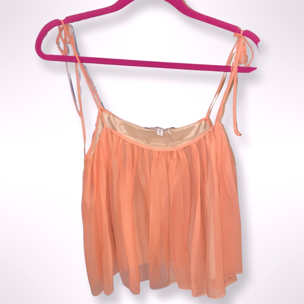 ELIZABETH AND JAMES Pink Tie Top